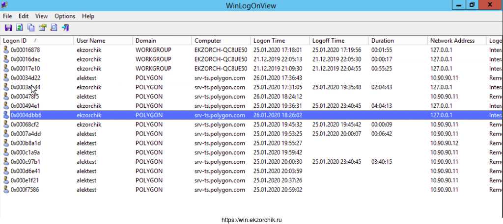 Что видит утилита WinLogOnView