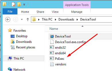 В каталоге с утилитой DeviceTool должна быть утилита psexec