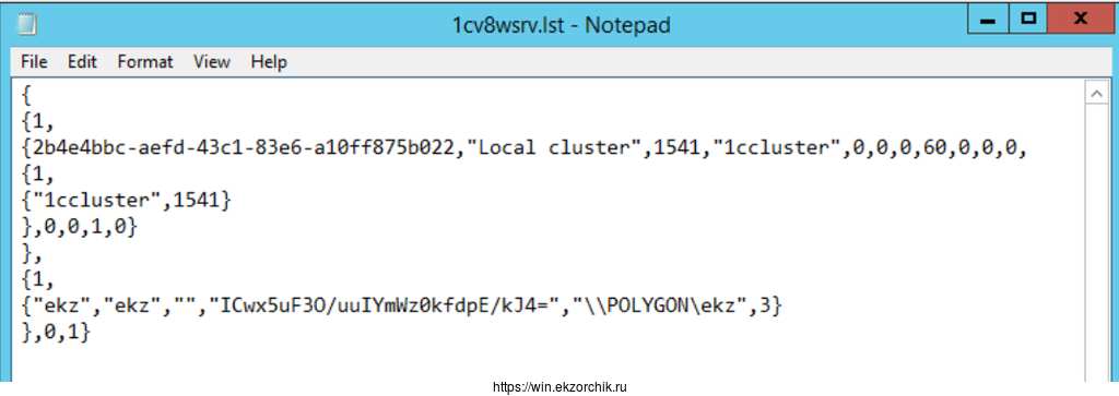 Содержимое 1cv8wsrv.lst после добавления еще одного администратора