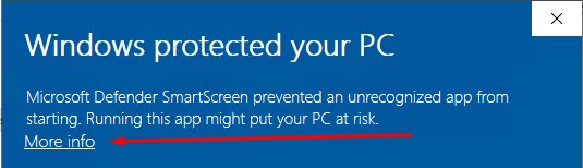 Windows Server 2019 Std блокирует установку exe, точнее Microsoft Defender SmartScreen.