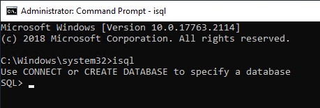 Через консоль командной строки могу запустить консоль "Firebird ISQL Tool"
