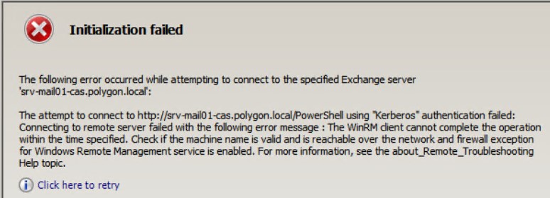 Initialization failed using "Kerberos" authentication failed.