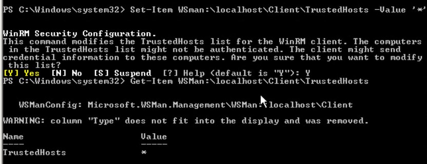 Настройки через PowerShell для WinRM для всех.