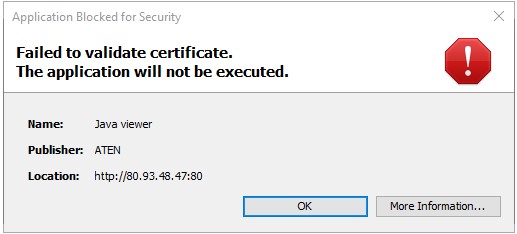 Если не понизить уровень безопасности, то подключиться к консоли IPMI сервера Supermicro не получиться.