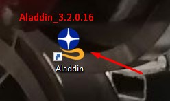 Запускаю с рабочего стола ярлык установленный программы Aladding 3.2.0.16